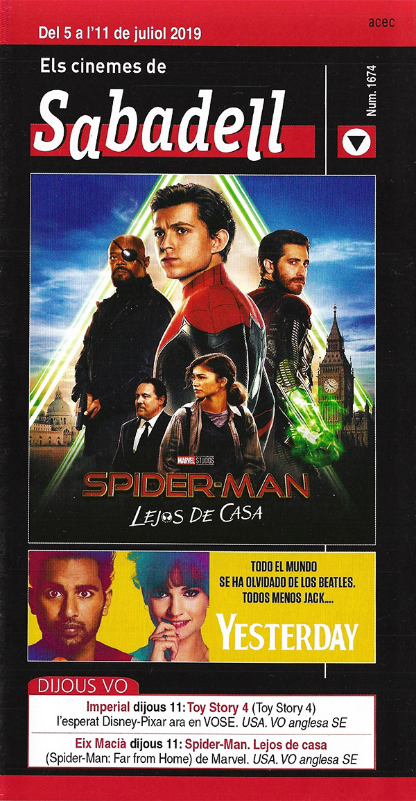 Cartelera Sabadell 1674 Spider-Man: Lejos de casa